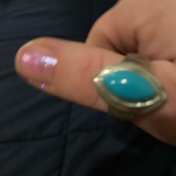 turquoise marquis.925 ring size8 - Picture 2 of 4